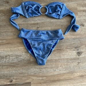 Montce Sky Sparkle Tori Ties Bandeau Bikini Top